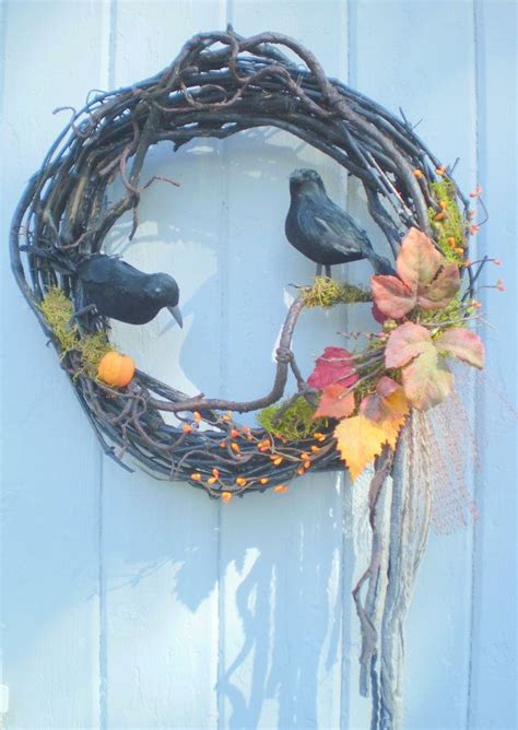 Primitive Fall Crow Wreath Thanksgiving Wreaths Wreaths Primitive Fall