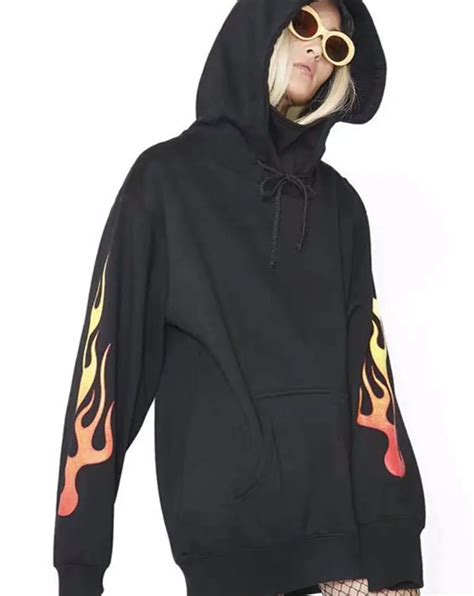 Flame Hoodies Men Women Flame Sweatshirts Fashion C Pullover Flame