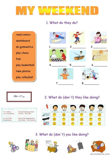 What Did You Do On The Weekend English Esl Worksheets For Distance