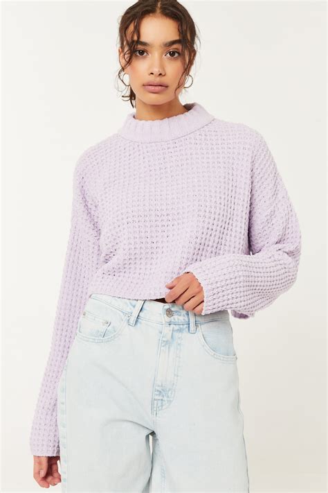 Shaker Stitch Mock Neck Sweater Ardene