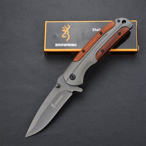 Browning Da43 Folding Knife 3cr13 Blade Rosewood Handle Titanium