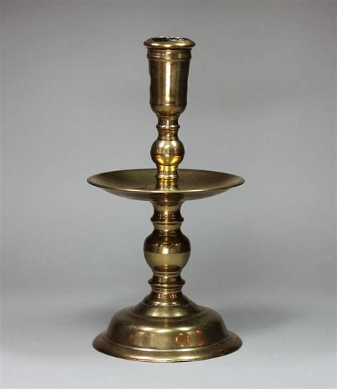 Dutch Brass Heemskerk Candlestick Early 17th Century Bada