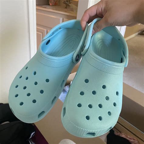 Brand New Never Worn Aquateal Crocs Womens Size 9 Depop