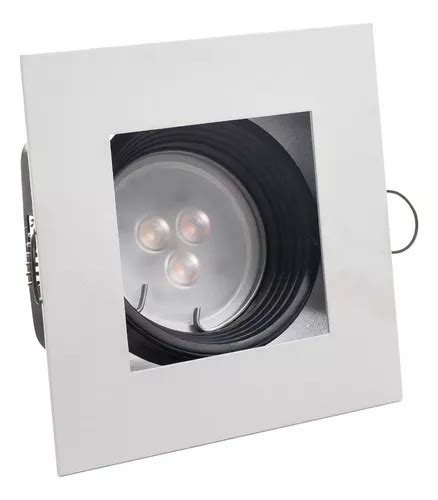 Spot Embutir Dicroica Aplique Fijo Cuadrado Texturado Led Color Blanco