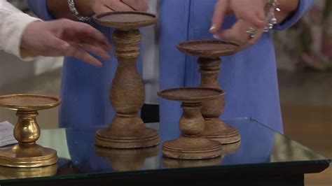 Set Of 3 Graduated Candle Holder Pedestals By Valerie On QVC YouTube