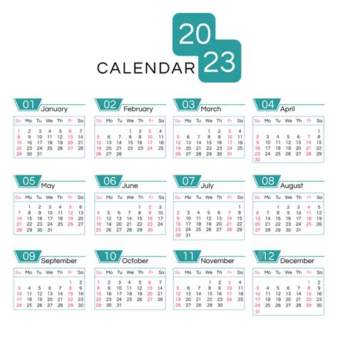 Gambar Kalender Vektor Tahun 2023 Kalender 2023 Tahun Png Dan Ve Nbkomputer