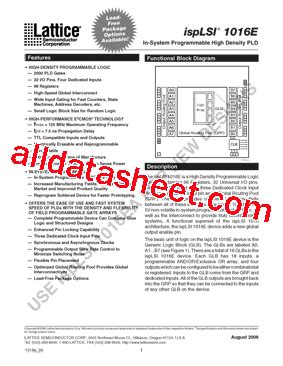 Isplsi E Ljn Datasheet Pdf Lattice Semiconductor