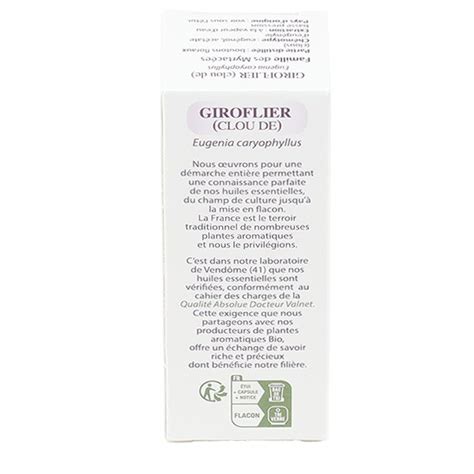 Docteur Valnet Huile Essentielle Bio Clou De Giroflier Ml Digestion