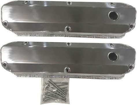 Automotive Sbf Ford 302 Tall Finned Polished Aluminum Valve Covers 289