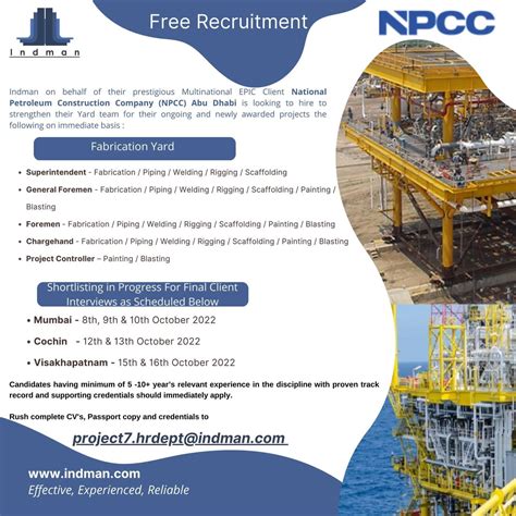 UAE NPCC Abu Dhabi Multiple Job Vacancies SaudiGulf Jobs