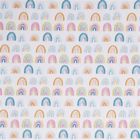 Colourful Rainbows Extra Wide White Minky Fabric By Dear Stella Fabric