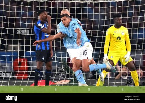 Manchester City S Rodri Celebrates Scoring Their Side S First Goal Of