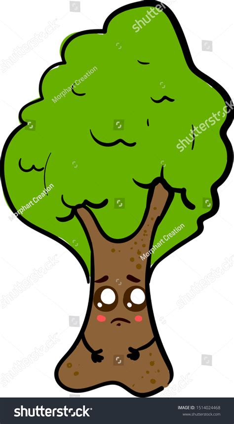 Sad Tree Illustration Vector On White Stock Vector (Royalty Free ...