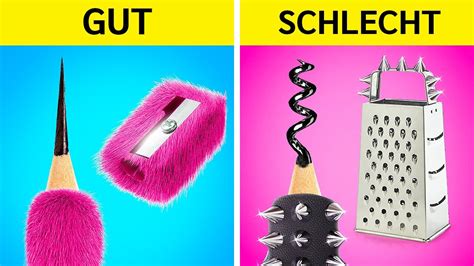 CLEVERE SCHUL HACKS UND DIY SCHREIBWAREN IDEEN Guter VS Schlechter