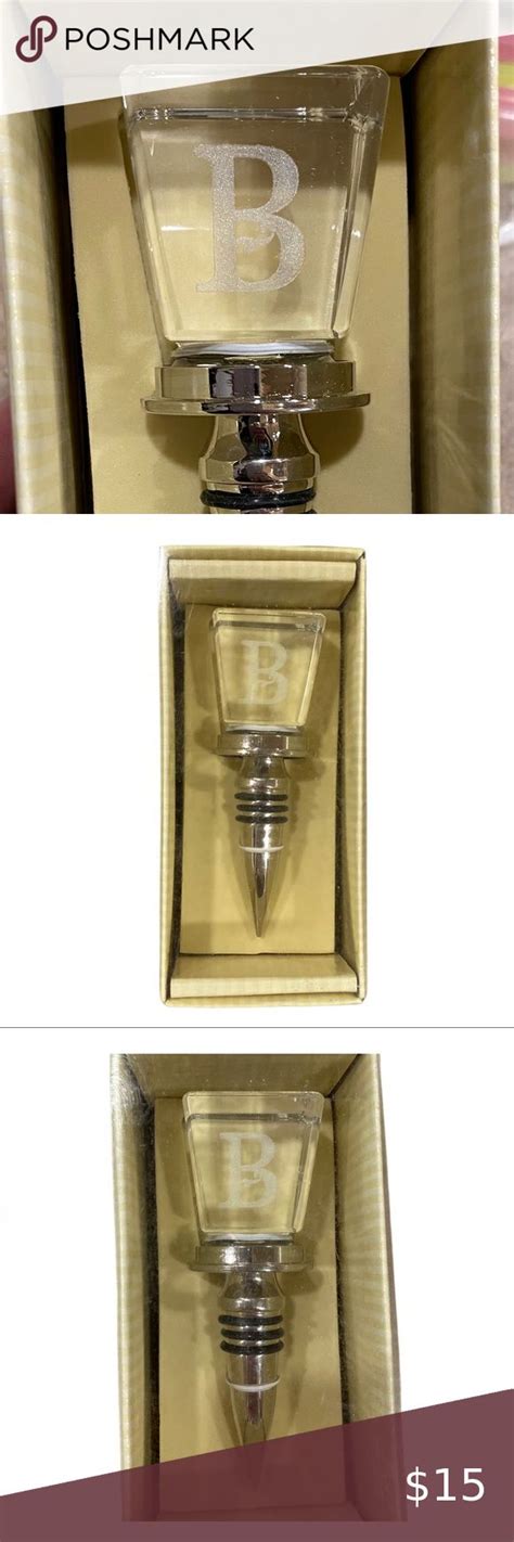 Cypress Home Monogram B Laser Etched Wine Stopper Laser Etched Glass