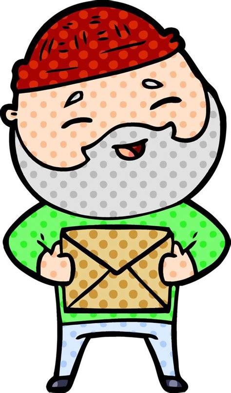 Cartoon Happy Bearded Man 12451347 Vector Art At Vecteezy