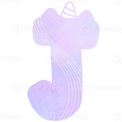 Cute Unicorn Alphabet Watercolor Png