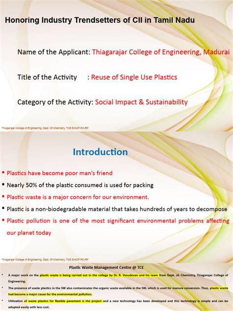 CII AWARD Presentation | PDF | Laboratories | Plastic