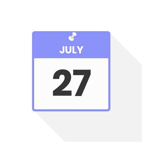 July 27 calendar icon. Date, Month calendar icon vector illustration 12920632 Vector Art at Vecteezy