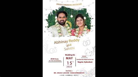 Abhinay Reddy Weds Sahithi Youtube