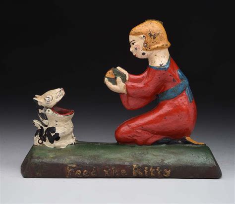 Lot Detail - "FEED THE KITTY" CAST IRON MECHANICAL BANK.