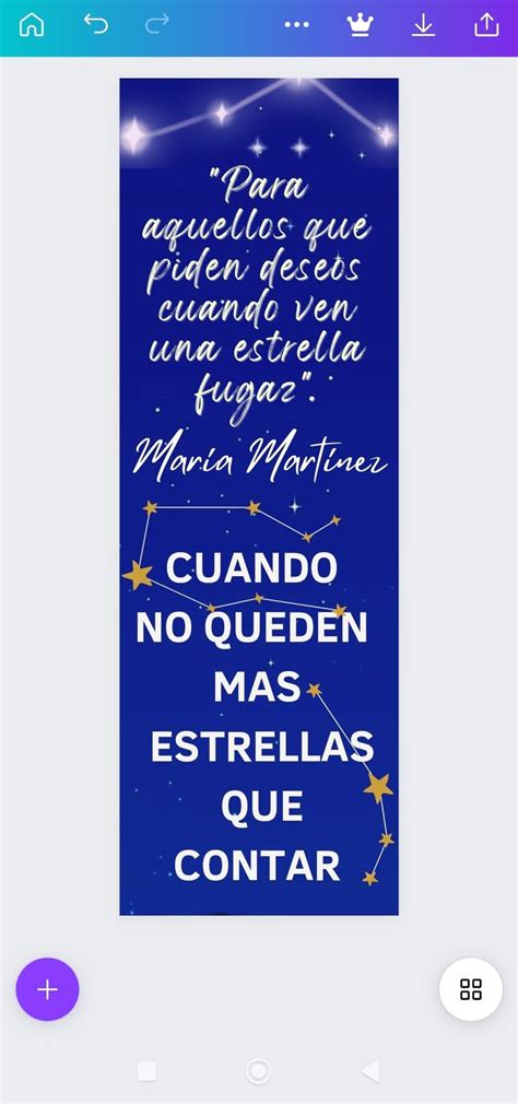 Separador De Libro Cuando No Queden Más Estrellas Que Contar De María