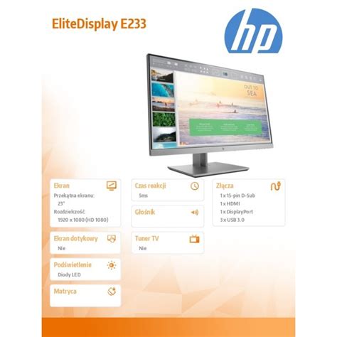 Hp Inc Monitor 23 Elitedisplay E233 Monitor 1fh46aa