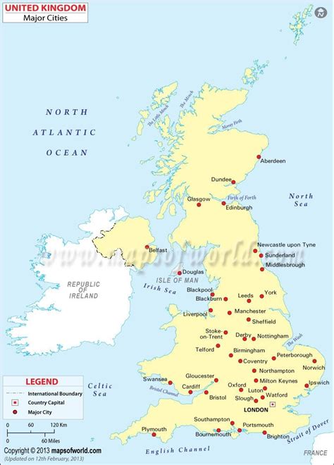 England Cities Map