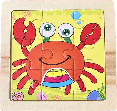 Houten Puzzel Krab Delig X Cm Montessori Bol