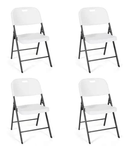 Resel Outdoors Set De 4 Sillas Plegables De Plástico Blanca Envío gratis