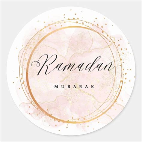 RAMADAN MUBARAK CLASSIC ROUND STICKER Zazzle Ramadan Mubarak