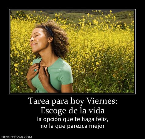 Desmotivaciones Tarea Para Hoy Viernes Escoge De La Vida La Opci N Que