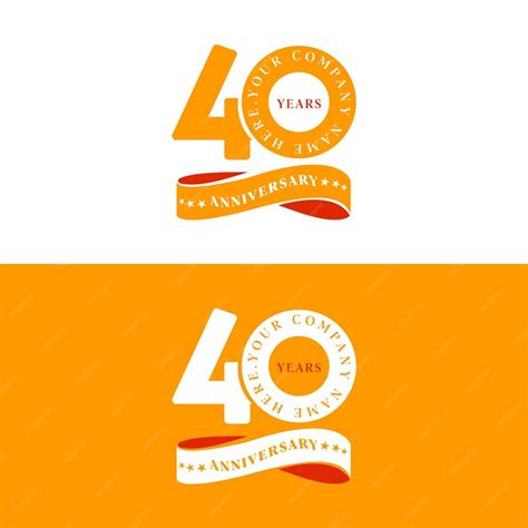 Premium Vector 40 Years Anniversary Celebration Logotype 40th Anniversary Vector Emblem