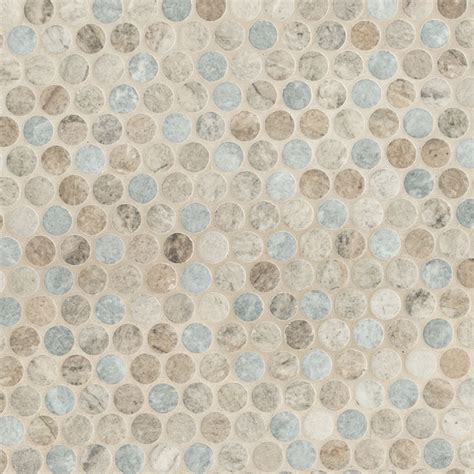 Stonella 12x12 Glossy Penny Round Glossy Glass Mosaic Tile Backsplash