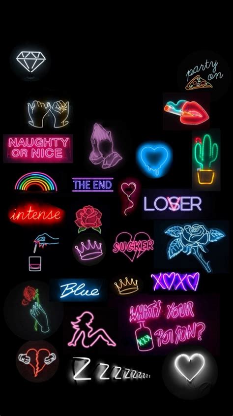 Neon Wallpaper And Light Image Neon Sign Stickers Aesthic