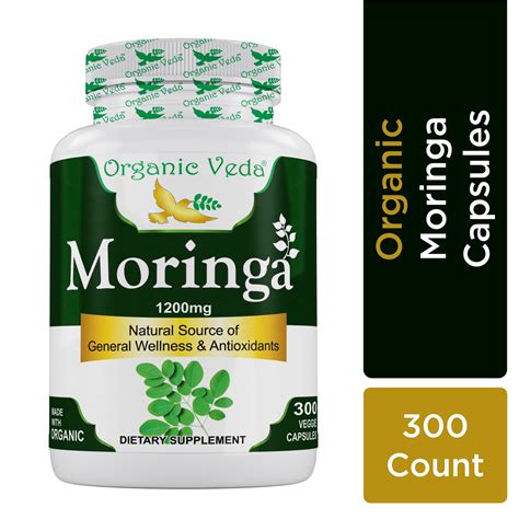 Organic Veda Moringa Leaf 300 Veg Capsules NTUC FairPrice