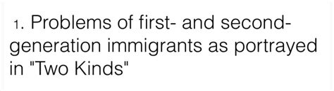 Problems of first- and second-generation immigrants | Chegg.com