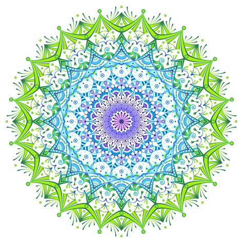 Purple Blue And Green Mandala 1 Digital Art By Marcy Smith Fine