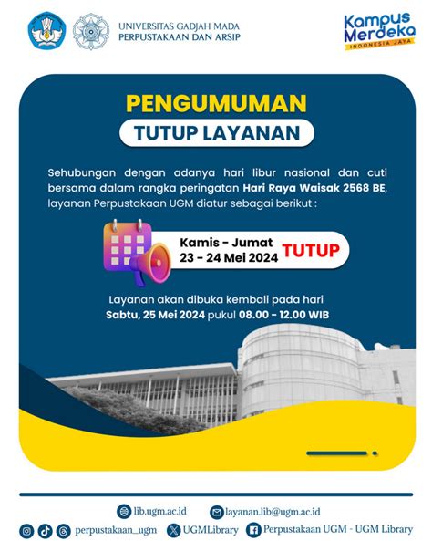 Libur Waisak Be Dan Cuti Bersama Perpustakaan Tutup Layanan