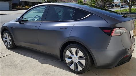 Freshly Washed Midnight Silver Metallic 2022 Tesla Model Y XPEL Stealth