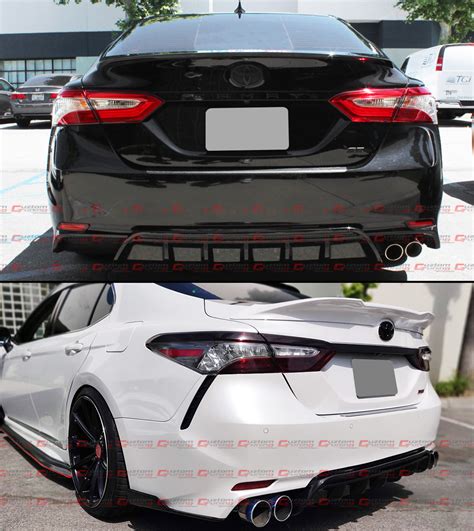 For 2018 2020 Toyota Camry Se Xse Gt Shark Fin Glossy Black Rear Bumper Diffuser Ebay