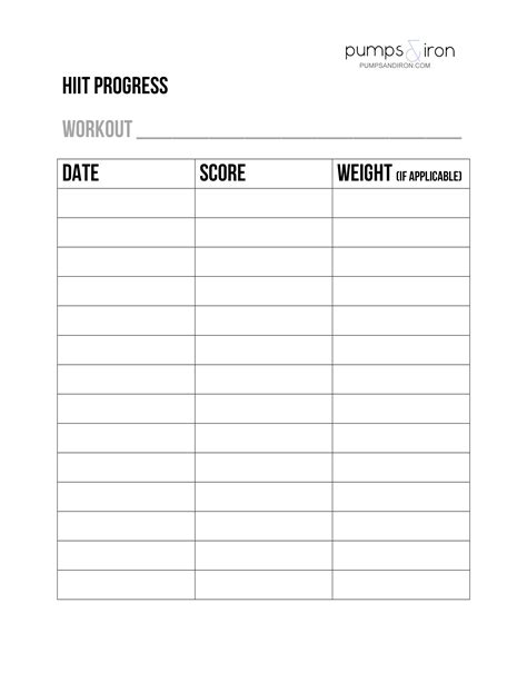 Workout Progress Chart How To Create A Workout Progress Chart