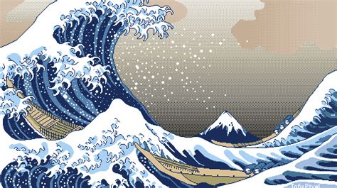 Tofu Pixel Art Commissions Closed Sorry The Great Wave Remade