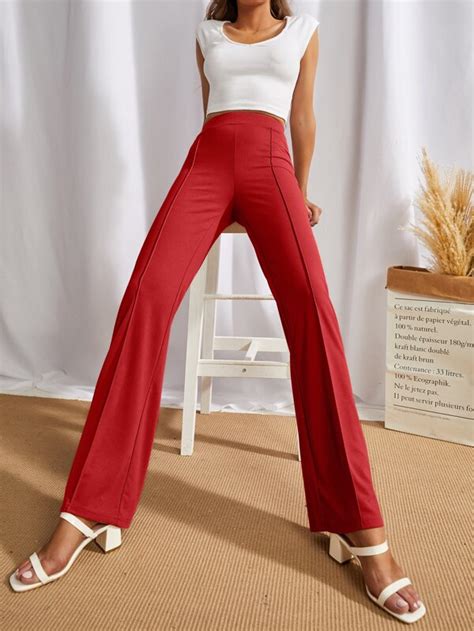 High Waist Flare Leg Pants Shein Usa