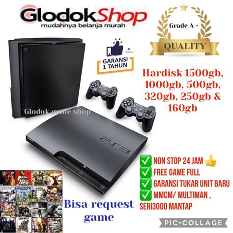 Jual PS3 PS 3 SLIM SERI 30XXX ASLI CFW HFW KUALITAS GRADE A HDD 1000gb