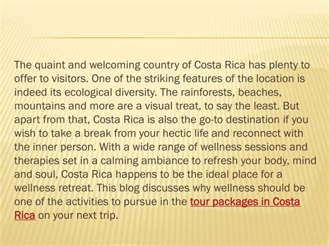 Ppt Why Costa Rica Should Be Your Next Wellness Destination Mind