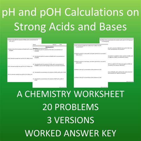 Ph And Poh Worksheet Name Worksheets Library