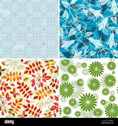 Set Seamless Patterns Stock Vector Image Art Alamy