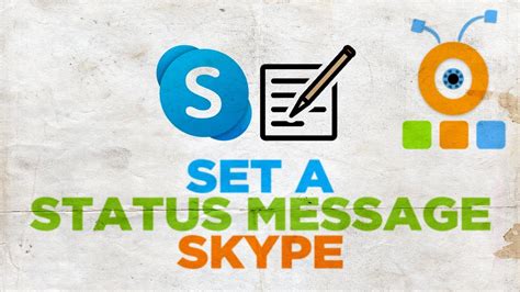 How To Set A Status Message In Skype Youtube