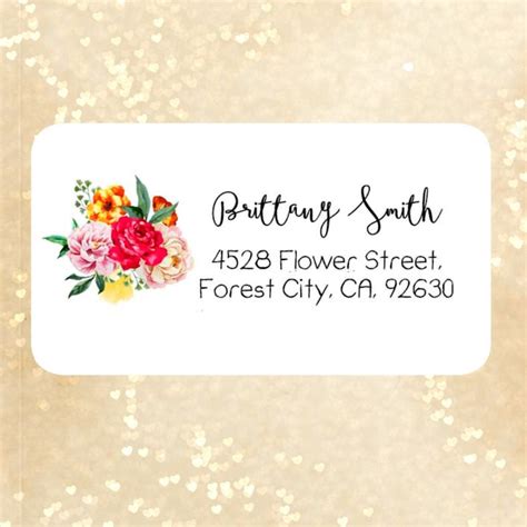 Watercolor Return Address Labels Cute Address Labels Flowers - Etsy